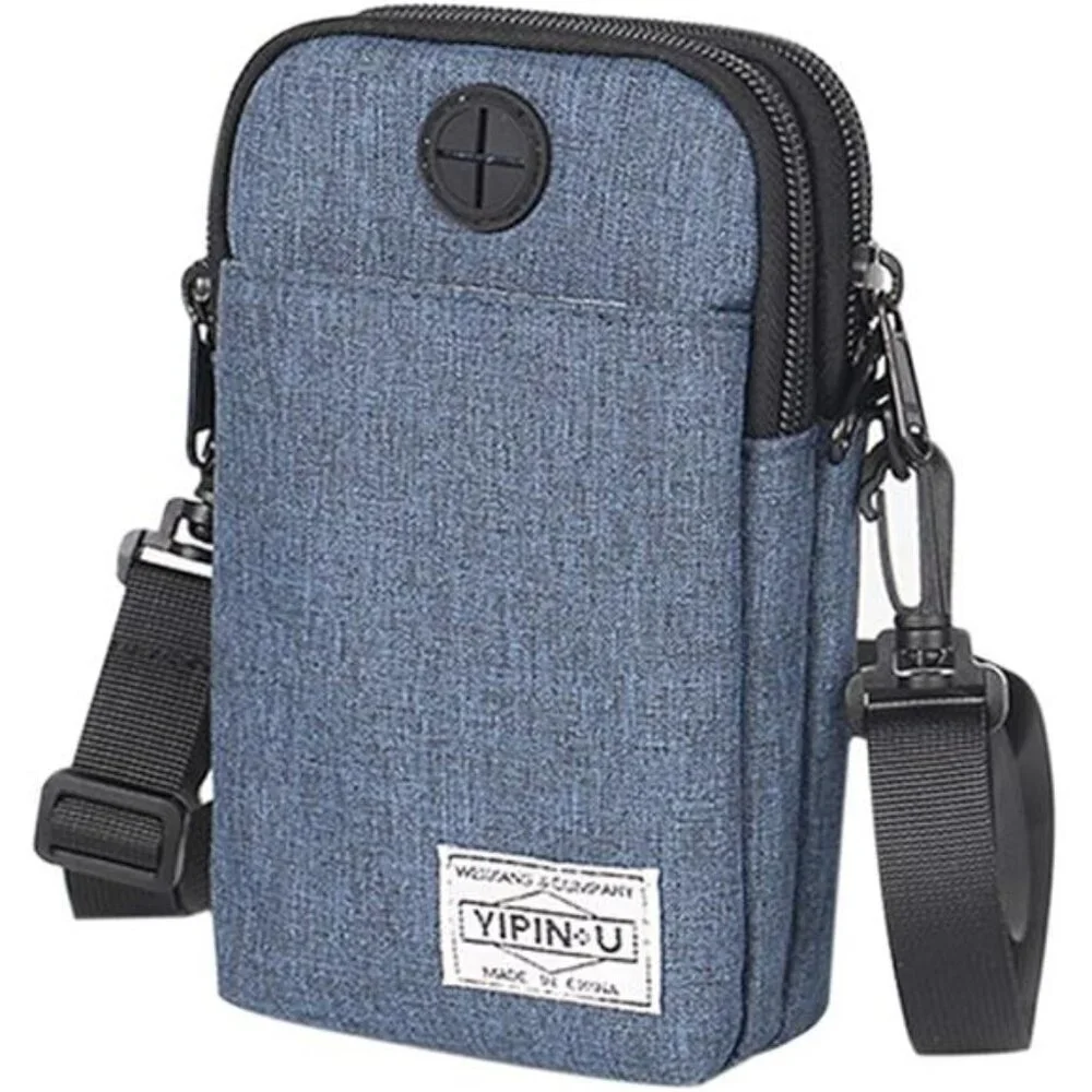3-Layers Waterproof Cell Phone Pouch Crossbody Purse Oxford Fabric Belt Bag - Picture 8 of 8